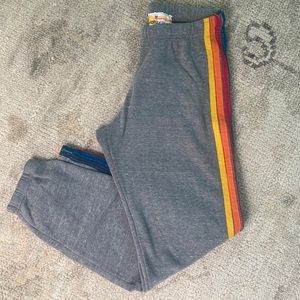 Aviator nation WOMEN'S 5 STRIPE SWEATPANTS - HEATHER GREY